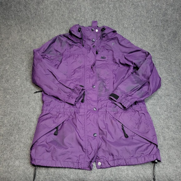 VTG REI Jacket Womens 8 Purple Water Resistant Storm Fitted Hooded Full Zip - Picture 2 of 8